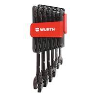 Double open-end ratchet wrench assrt, black, 6 pcs