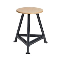 3-legged workshop stool Made of solid steel strip with prop base for workshop and industry