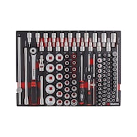 System assortment 8.4.1, socket wrench 1/4 + 1/2 inch 108 pieces