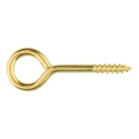 Steel brass-plated wood screw thread