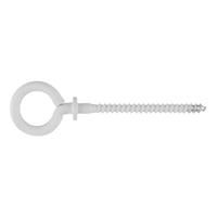 Steel painted white wood screw thread with collar