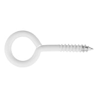 Ring bolt With wood screw thread, white-painted steel