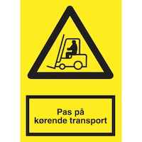 Warning sign, industrial vehicles