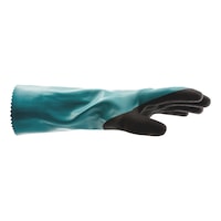 Chemical protective glove nitrile with backing fabric