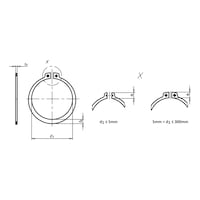 Circlip extérieur DIN 471 acier non allié forme A DIN 471, acier brut, en bande, conception standard