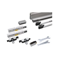 SCHIMOS 80-GS-DR, MB interior sliding door fitting set for ceiling mounting with glass doors