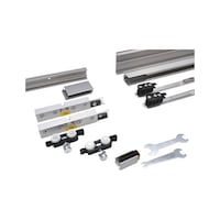 SCHIMOS 80-GS-WR, MB interior sliding door fitting set for ceiling mounting with glass doors