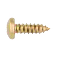 Pan head tapping screw, C shape with H recessed head DIN 7981, steel, zinc-plated yellow (A2C), round head H, shape C