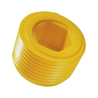 Threaded plug GPN 720, shape A Polyethylene (PE-LD), yellow