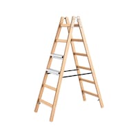 Hybrid ladder, one-sided with aluminium steps