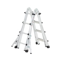 Aluminium telescopic ladder with folding section