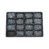 Drilling screw pias®, hexagon head with collar assortment 1127 pieces