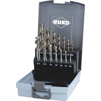 Machine screw tap set/kit 14 pieces Ruko HSCo plain blind hole