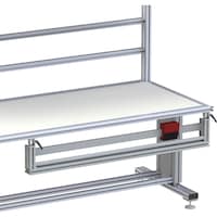 Cutting device under table For packaging workstations manufactured from the Würth aluminium profile system WAPS®