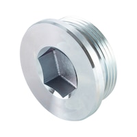 Hexagon socket screw-in nut with collar, imperial DIN 908, steel, zinc-plated, blue passivated (A2K)