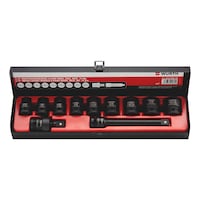 1/2 inch impact socket wrench set inch hexagon Short, 11 pieces