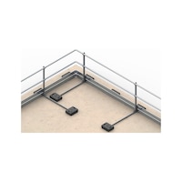 Roof railing system with base strip