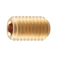 Hexagon socket set screw with truncated cone ISO 4026 brass, plain