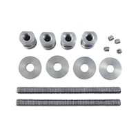 Mounting kit for stainless steel pull handle, type A/wood/aluminium/plastic