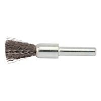 Wire end brush Stainless steel, crimped, with shank