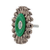 Wheel brush Stainless steel, knotted, with shank