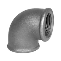 90° elbow with female thread EN10242 A1, hot-dip galvanised malleable iron