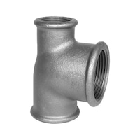 T-piece, reduced opening and reduced branch pipe EN10242 B1, hot-dip galvanised malleable iron