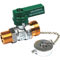 Ball valve KFE DVGW M/M with cap and chain