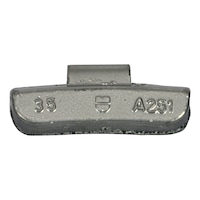 Lead clip-on balance weight for car steel rim