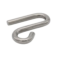 S-hook asymetrical stainless steel A2