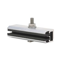 Laminate end clamp For frameless photovoltaic modules (laminate modules)