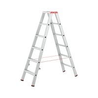 Flanged aluminium standing ladder with steps