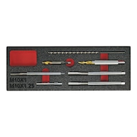 Glow plug drilling-out and removal set, M10 x 1.0/M10 x 1.25 7 pieces