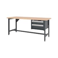 System workbench 2000&nbsp;mm with 2 height-adjustable workbench feet and drawer wall-mounted cabinet 8.6
