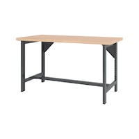 Systémový pracovní stůl 1500&nbsp;mm se 2&nbsp;pevnými patkami dílenského stolu