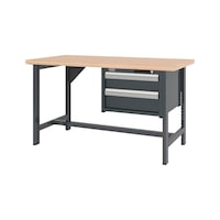 System workbench 1500&nbsp;mm with 2 fixed workbench feet and drawer wall-mounted cabinet 8.6