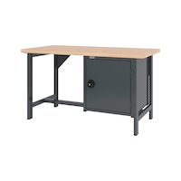 System workbench 1500&nbsp;mm with 2 fixed workbench feet and hinged door wall-mounted cabinet 8.6