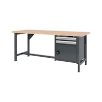 System workbench 2000&nbsp;mm with 2 fixed workbench feet and combination wall-mounted cabinet 8.6