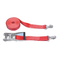 Ratchet strap double-pointed hook w/ safety catch