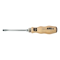 Screwdriver slotted wooden handle