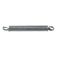 Tension spring with double eyes DIN 2097, spring steel wire, zinc-plated steel