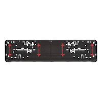 Grundplatte für Kennzeichenbefestigung Twin-Fixx mit 4 roten Gummieinlagen