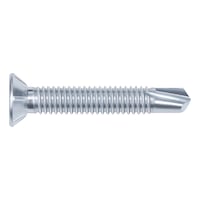 Window construction screw, self-drilling, countersunk milling head, FEBOS<SUP>®</SUP>plus Steel, zinc-plated, blue passivated, AW drive