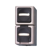 ELMO<SUP>® </SUP>AP damp-room universal switch/socket, vertical