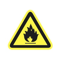 Warning sticker WARNING: FLAMMABLE MATERIAL