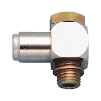 Swivelling angle connector