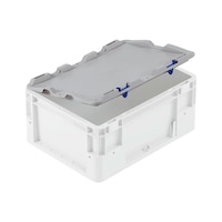 Hinged cover For storage box W-Line Silver