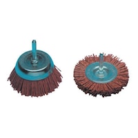 Shank-mounted round grinding brush