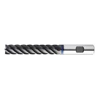 Speedtwister Inox STC end mill Extra-long, optional, five cutting edges, uneven angle of twist gradient, 5xD, with internal cooling