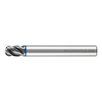 Speedcut 4.0-Inox HPC ball nose end mill, extra long XXL, four cutting edges, uneven angle of twist gradient